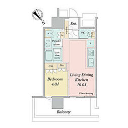 NAGOYAtheTOWER 1LDKの間取図画像