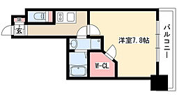 プレサンス栄ライズ 1Kの間取図画像