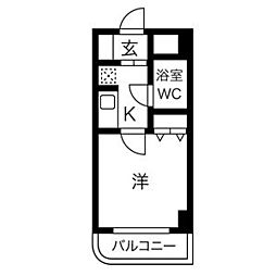 ブリッヂガーデンナゴノ 1Kの間取図画像
