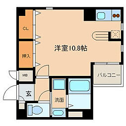 鳥居西アベニュー ワンルームの間取図画像