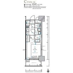 ディアレイシャス名古屋太閤通IV 1Kの間取図画像