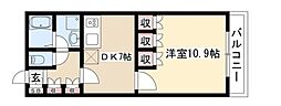 セイント橘 1DKの間取図画像