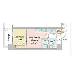 ラフィシア上前津 1LDKの間取図画像