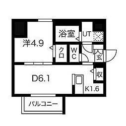 MAKESKAMIMAEZU4 1DKの間取図画像
