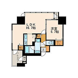 プレミアムコート葵 1LDKの間取図画像