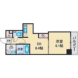 エステムプラザ名古屋駅前プライムタワー 1DKの間取図画像