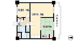 メゾン第5初島 2LDKの間取図画像