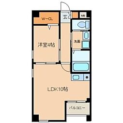 パークアベニュー東山 1LDKの間取図画像