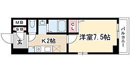 レジデンス滝子館 1Kの間取図画像