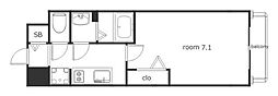 プレサンスNAGOYAファスト 1Kの間取図画像