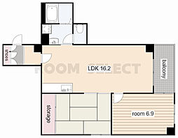 フラット松栄 2LDKの間取図画像