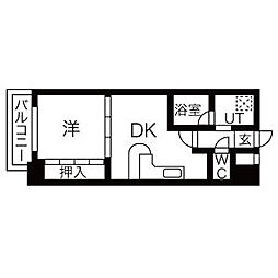 DOMUS21 1DKの間取図画像