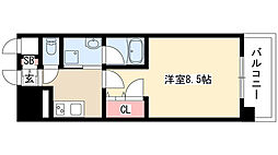 セレニティー大須 1Kの間取図画像