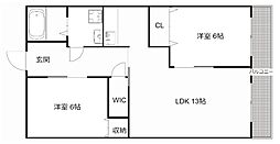 森彦第3コーポラス 2LDKの間取図画像