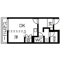 AXIA八熊 1DKの間取図画像