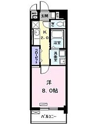 パークサイドグリーン 1Kの間取図画像