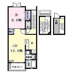 カルムユイット 1LDKの間取図画像