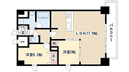 トレヴィ高岳 2LDKの間取図画像