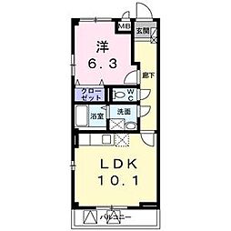 ルミエール名東 1LDKの間取図画像
