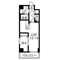 GRANDUKE古出来fiore 1LDKの間取図画像