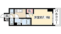プレサンス桜通ベルノ 1Kの間取図画像