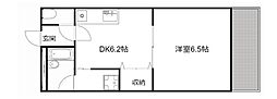 ウエストパーク 1DKの間取図画像
