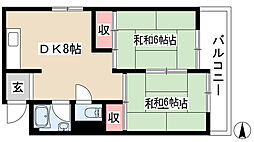 小林ビル 2LDKの間取図画像