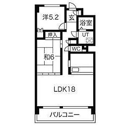 アベニューアオヤマ 2LDKの間取図画像