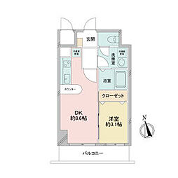 ラドゥセール今池 1LDKの間取図画像