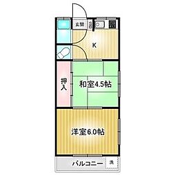 星ケ丘荘 2Kの間取図画像