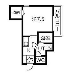 ラ・ルーシュ泉 1Kの間取図画像