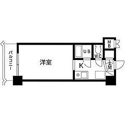 第7フクマルビル 1Kの間取図画像