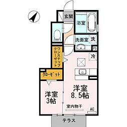 ルーチェ・ソラーレ ワンルームの間取図画像