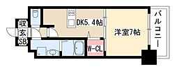 プレサンスジェネ葵 1DKの間取図画像
