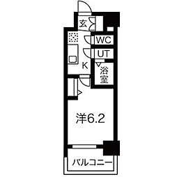 メイクス矢場町2 1Kの間取図画像