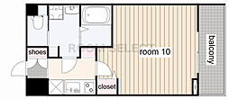 COZY山下通 1Kの間取図画像