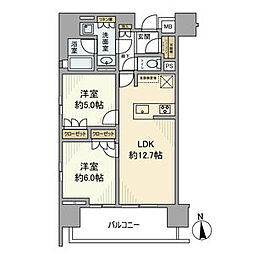 オープンレジデンシア金山マークス 2LDKの間取図画像