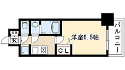プレサンス丸の内レジデンス3 1Kの間取図画像