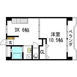 パールハイツ 1DKの間取図画像