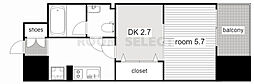 ブランシエスタ泉 1DKの間取図画像