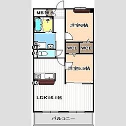 grace5 2LDKの間取図画像