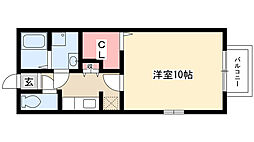 プチ・パレ 1Kの間取図画像