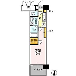 グランドソレイユ名駅 1Kの間取図画像
