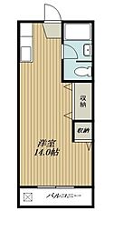 村上ハイツ ワンルームの間取図画像