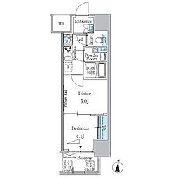 PARKAXIS名古屋山王一丁目 1DKの間取図画像