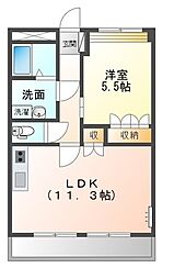 ウィスダム・J 1LDKの間取図画像