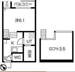 グレイス八事 1Kの間取図画像