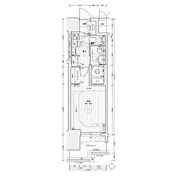 エステムコート名古屋ライブゲート 1005・1504号室キャンペー 1Kの間取図画像