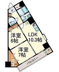 Medio18 2LDKの間取図画像