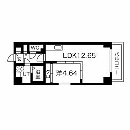 グランデューク松原クオーレ 1LDKの間取図画像
